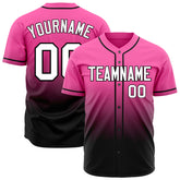 Custom Gradient Pink Baseball Jersey Full Button Down Fans Special Edition Authentic Shirt